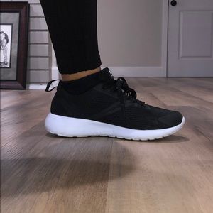 Black running shoe (fairly worn)